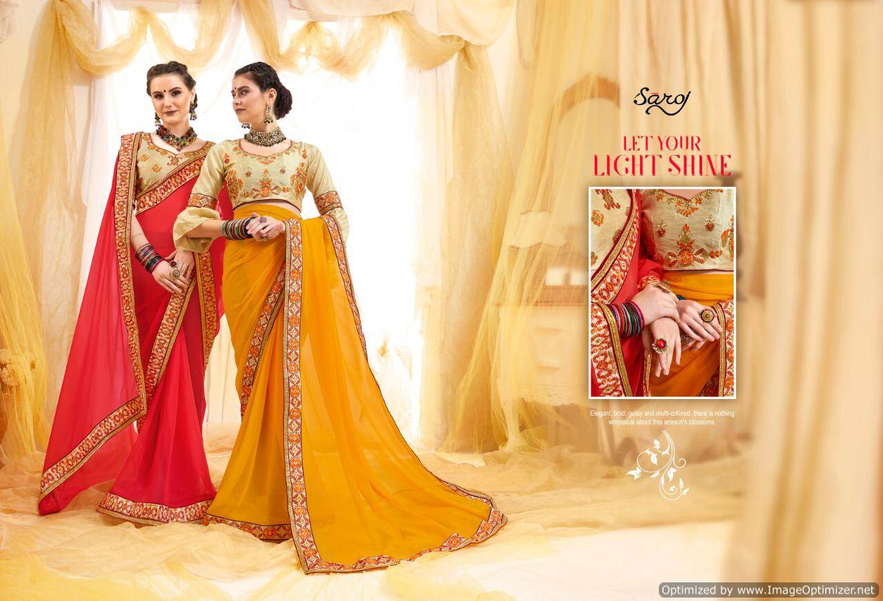 Anjali Vol 3 By Saroj Georgette Printed Saree Catalogue
