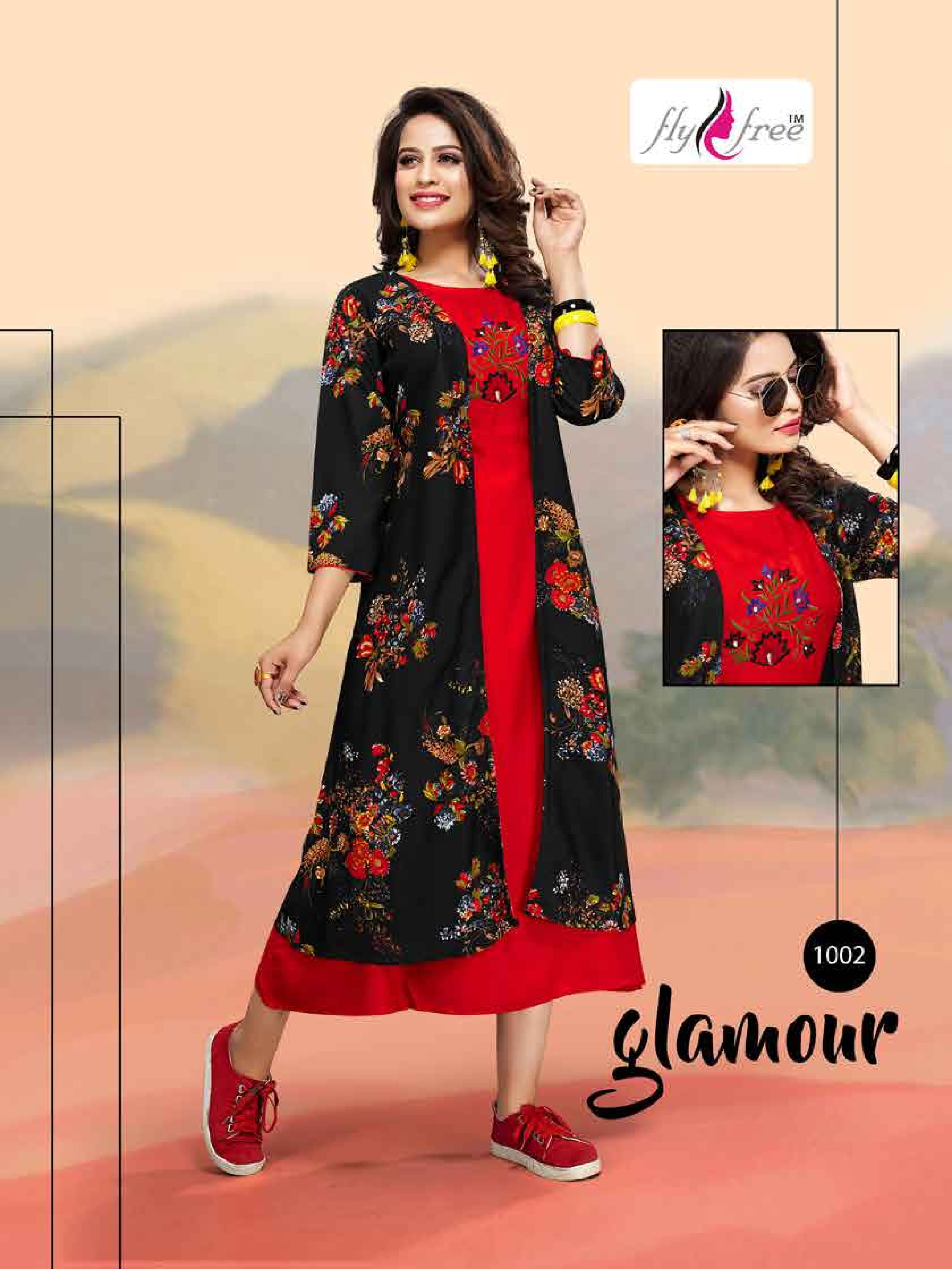 Gazal Vol 2 By Fly Free Designer Kurtis With Shrug Collection