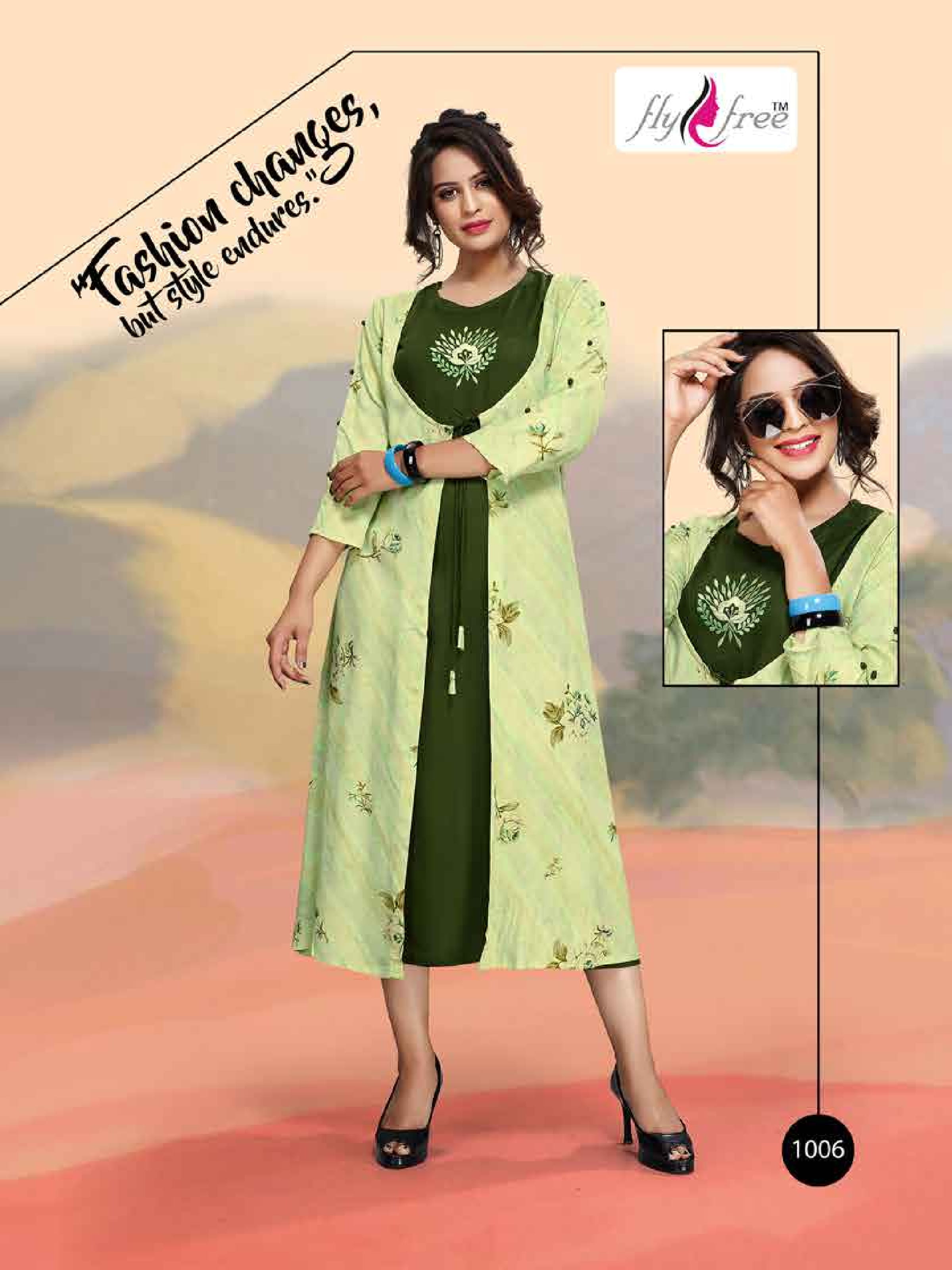 Gazal Vol 2 By Fly Free Designer Kurtis With Shrug Collection
