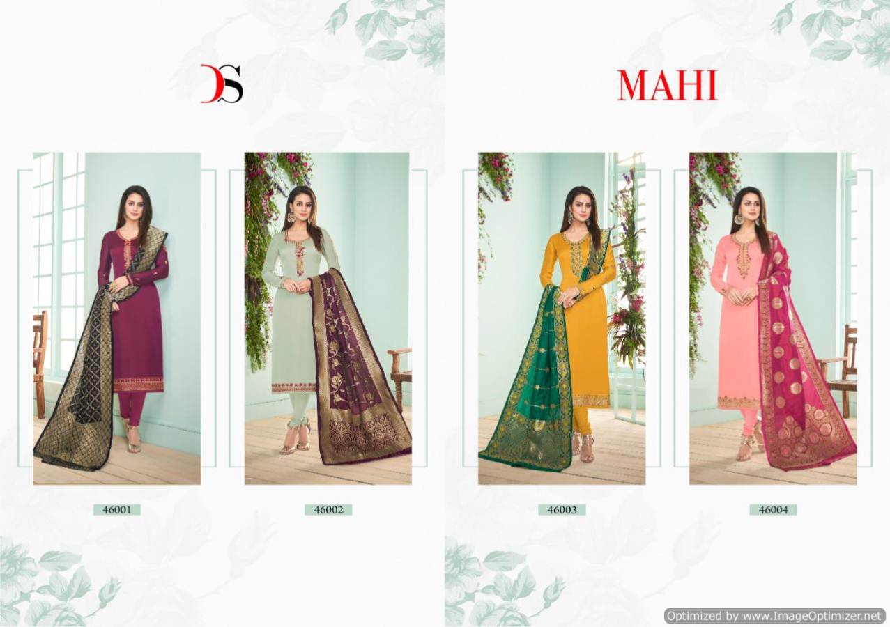 Maahi By Deepsy Designer Satin Georgette Embroidered Salwar Suits Catalogue