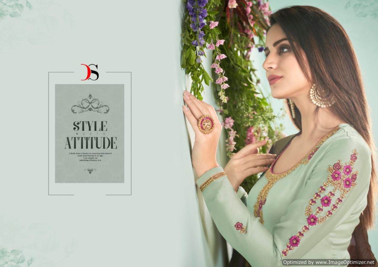 Maahi By Deepsy Designer Satin Georgette Embroidered Salwar Suits Catalogue