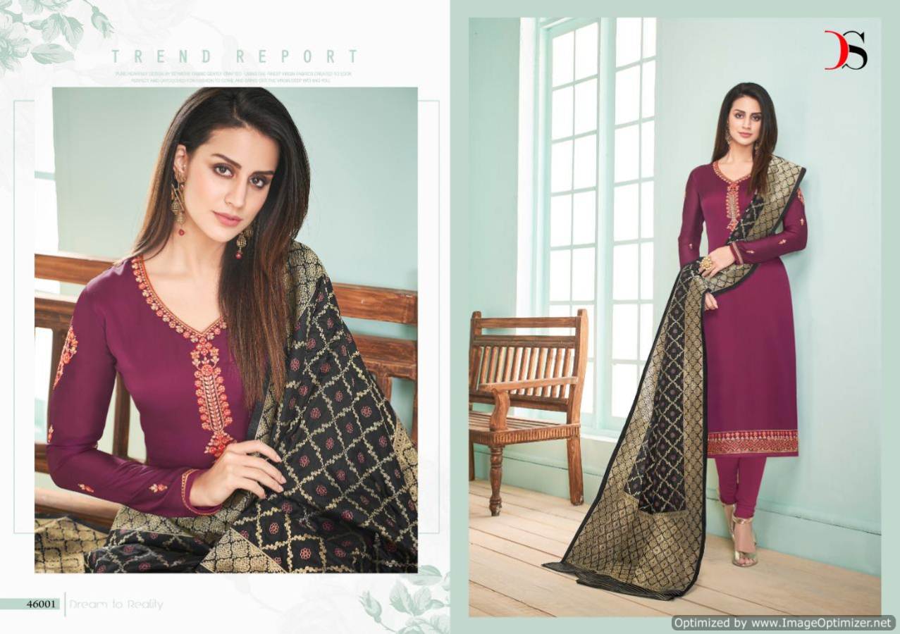 Maahi By Deepsy Designer Satin Georgette Embroidered Salwar Suits Catalogue