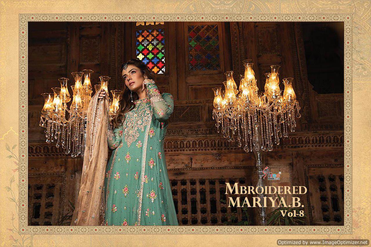 Mbroidered Mariya B Vol 8 By Shree Heavy Embroideries Wrok Pakistani Suit Catalogue