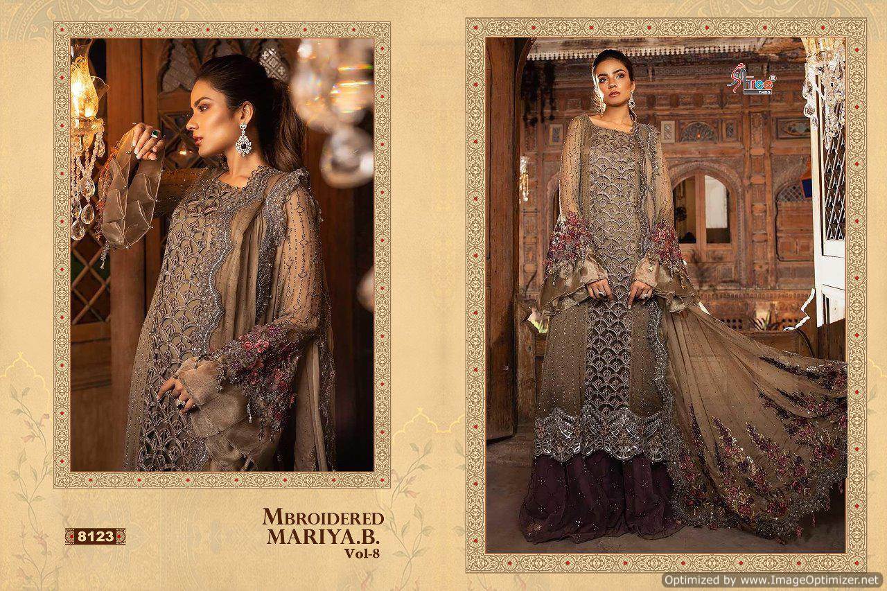 Mbroidered Mariya B Vol 8 By Shree Heavy Embroideries Wrok Pakistani Suit Catalogue