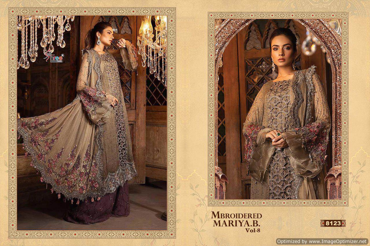 Mbroidered Mariya B Vol 8 By Shree Heavy Embroideries Wrok Pakistani Suit Catalogue