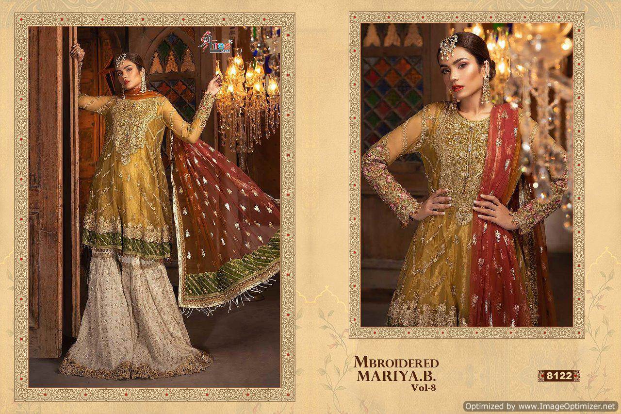Mbroidered Mariya B Vol 8 By Shree Heavy Embroideries Wrok Pakistani Suit Catalogue