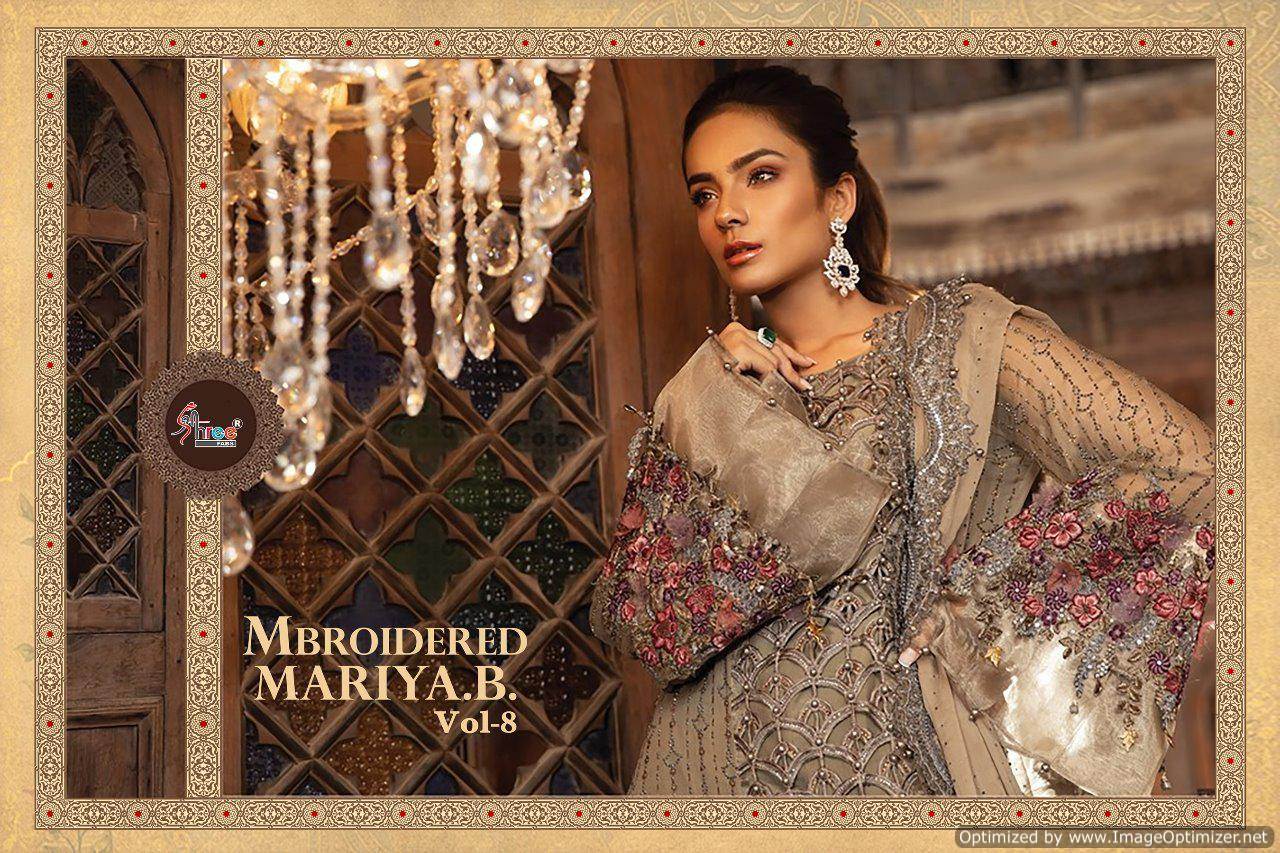Mbroidered Mariya B Vol 8 By Shree Heavy Embroideries Wrok Pakistani Suit Catalogue