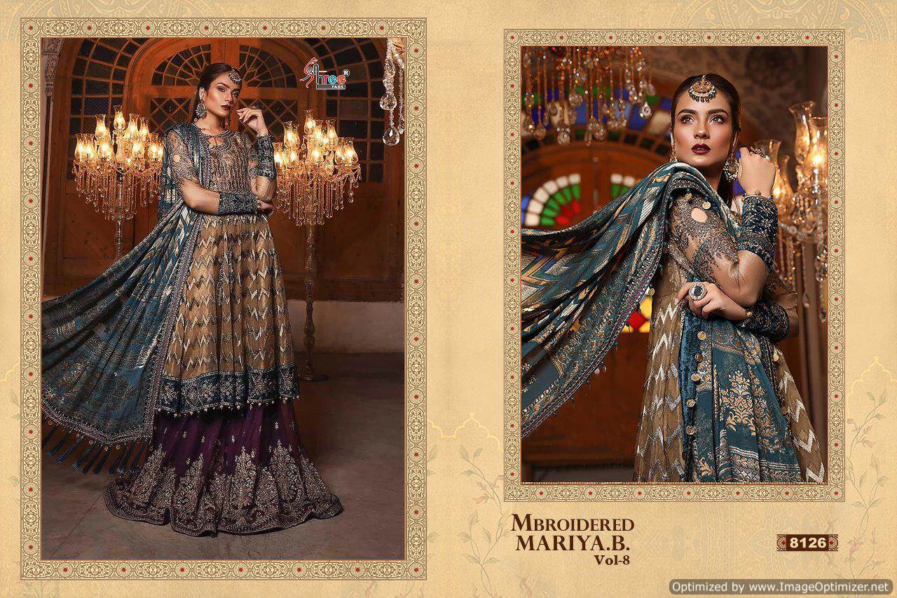 Mbroidered Mariya B Vol 8 By Shree Heavy Embroideries Wrok Pakistani Suit Catalogue