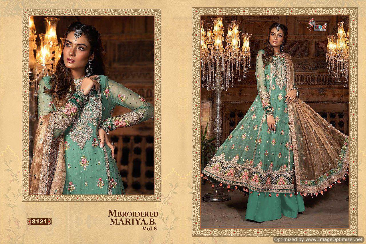 Mbroidered Mariya B Vol 8 By Shree Heavy Embroideries Wrok Pakistani Suit Catalogue