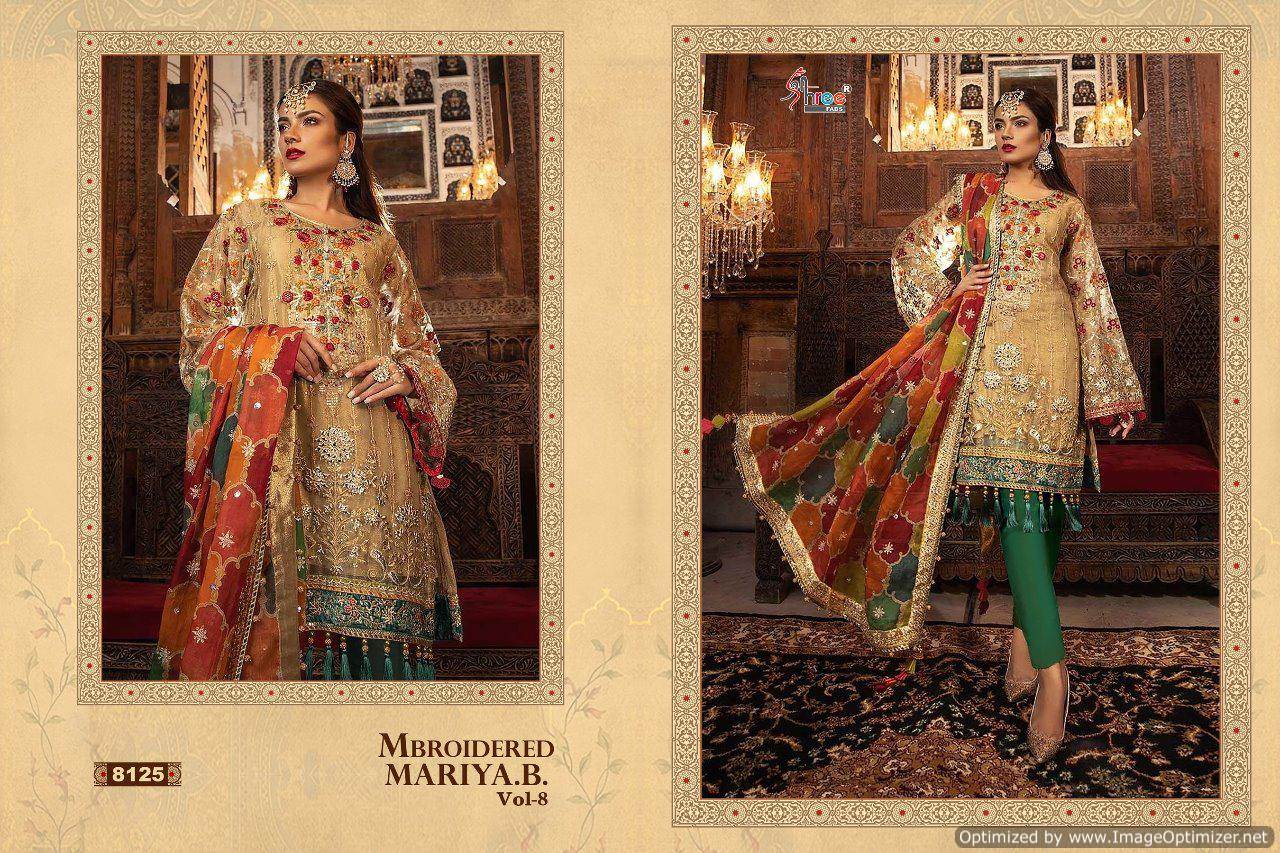 Mbroidered Mariya B Vol 8 By Shree Heavy Embroideries Wrok Pakistani Suit Catalogue