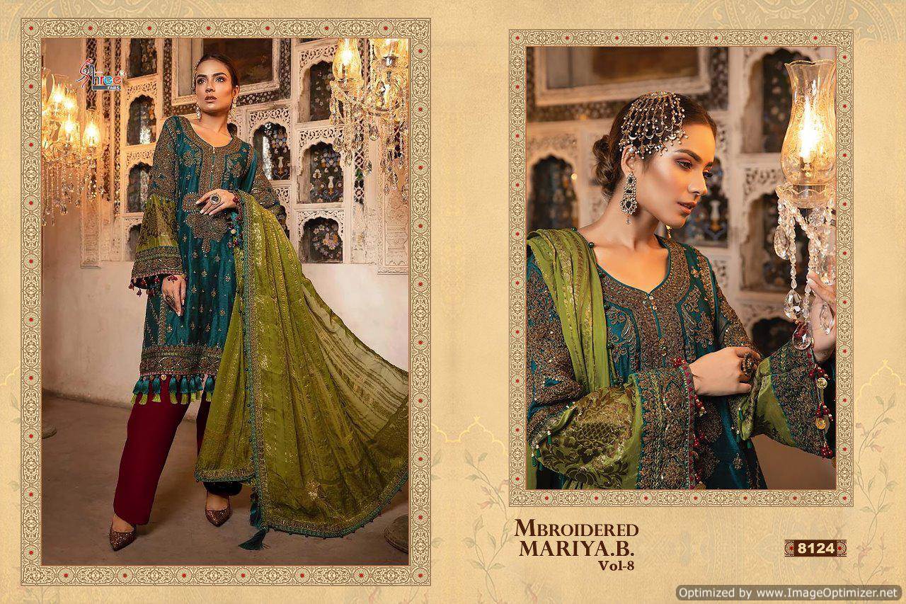 Mbroidered Mariya B Vol 8 By Shree Heavy Embroideries Wrok Pakistani Suit Catalogue