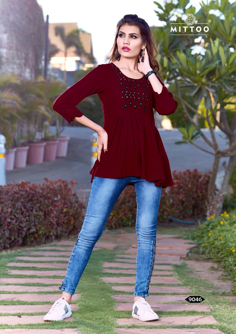 Poorva Vol  6 By Mittoo Rayon Western Top Collection