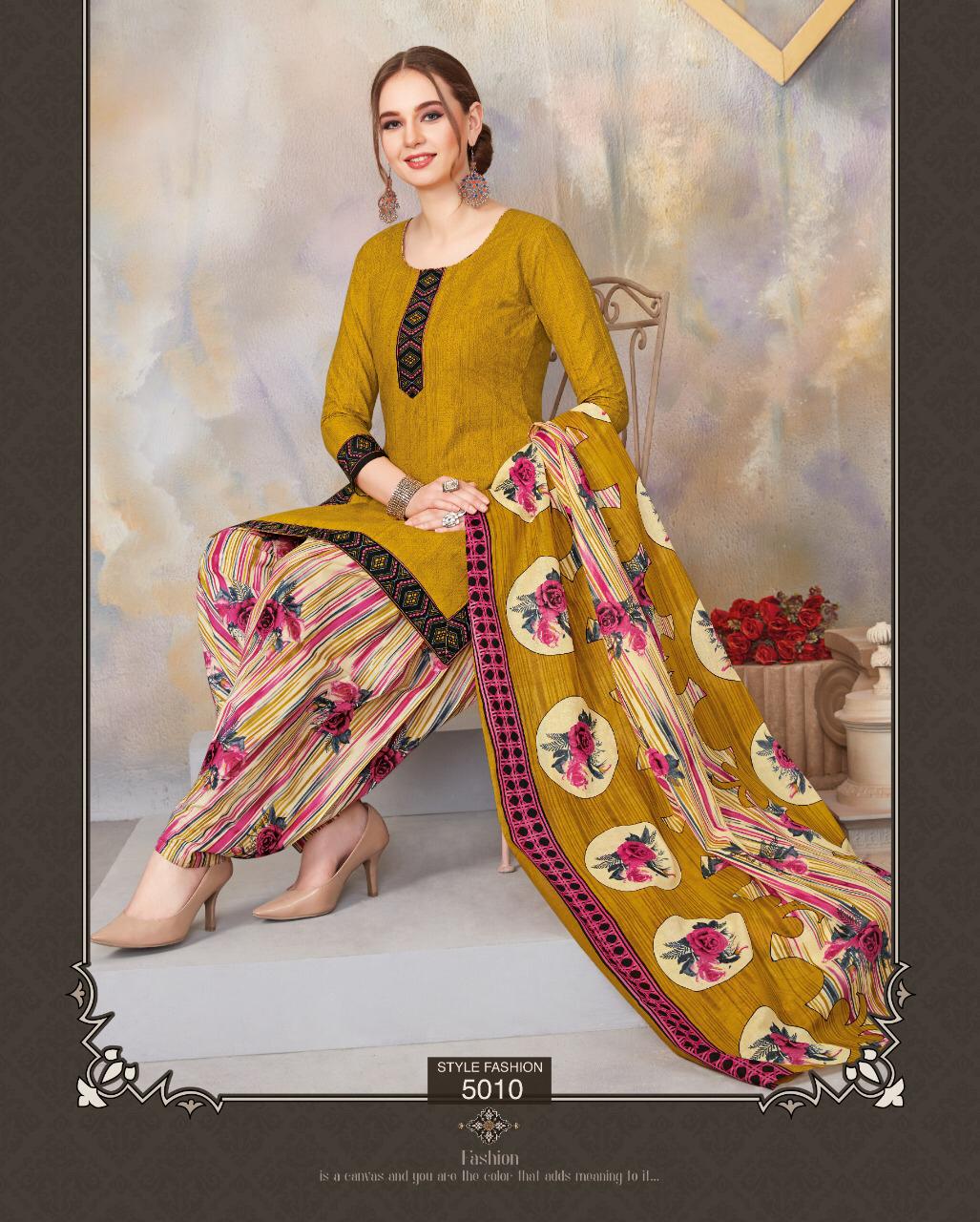 Rajwadi Patiyala Vol 5 By Balaji Printed Cotton Dress Material.