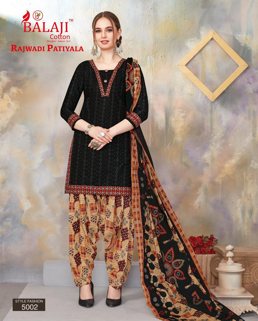 Rajwadi Patiyala Vol 5 By Balaji Printed Cotton Dress Material.