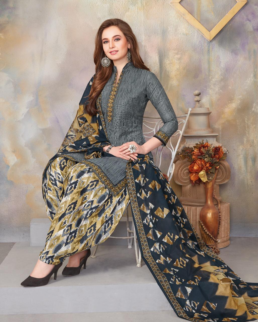 Rajwadi Patiyala Vol 5 By Balaji Printed Cotton Dress Material.