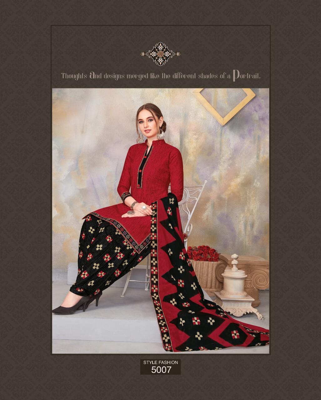 Rajwadi Patiyala Vol 5 By Balaji Printed Cotton Dress Material.