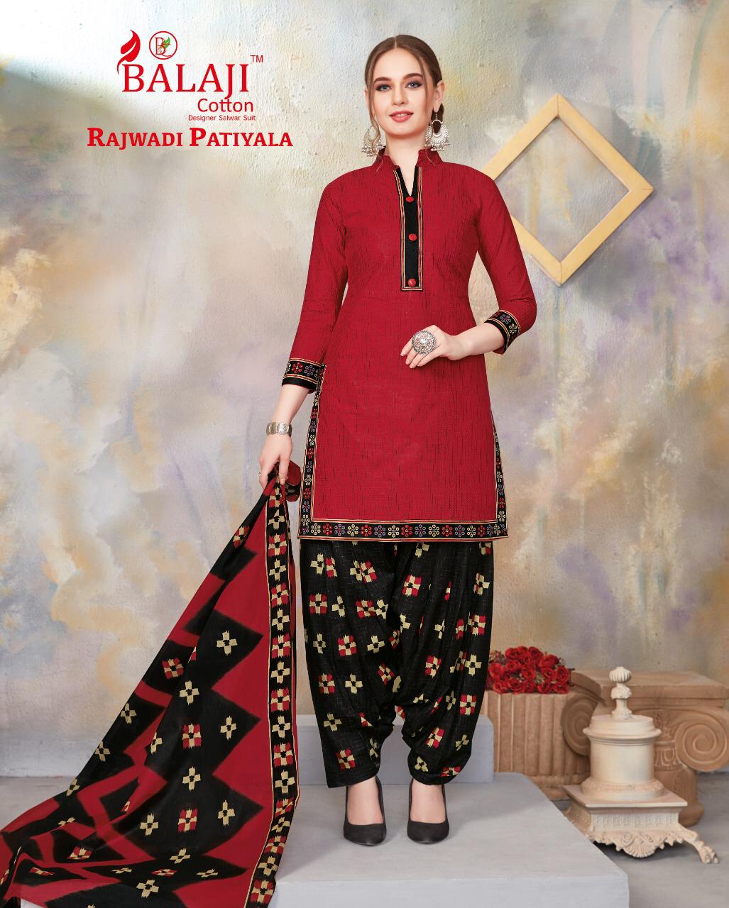 Rajwadi Patiyala Vol 5 By Balaji Printed Cotton Dress Material.