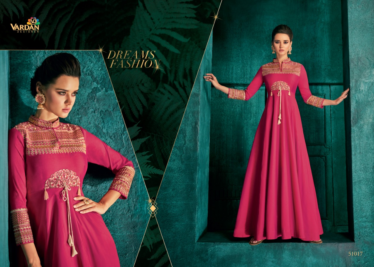 Rozi Vol 1 By Vardan Designer Wedding Wear Long Gown Collection