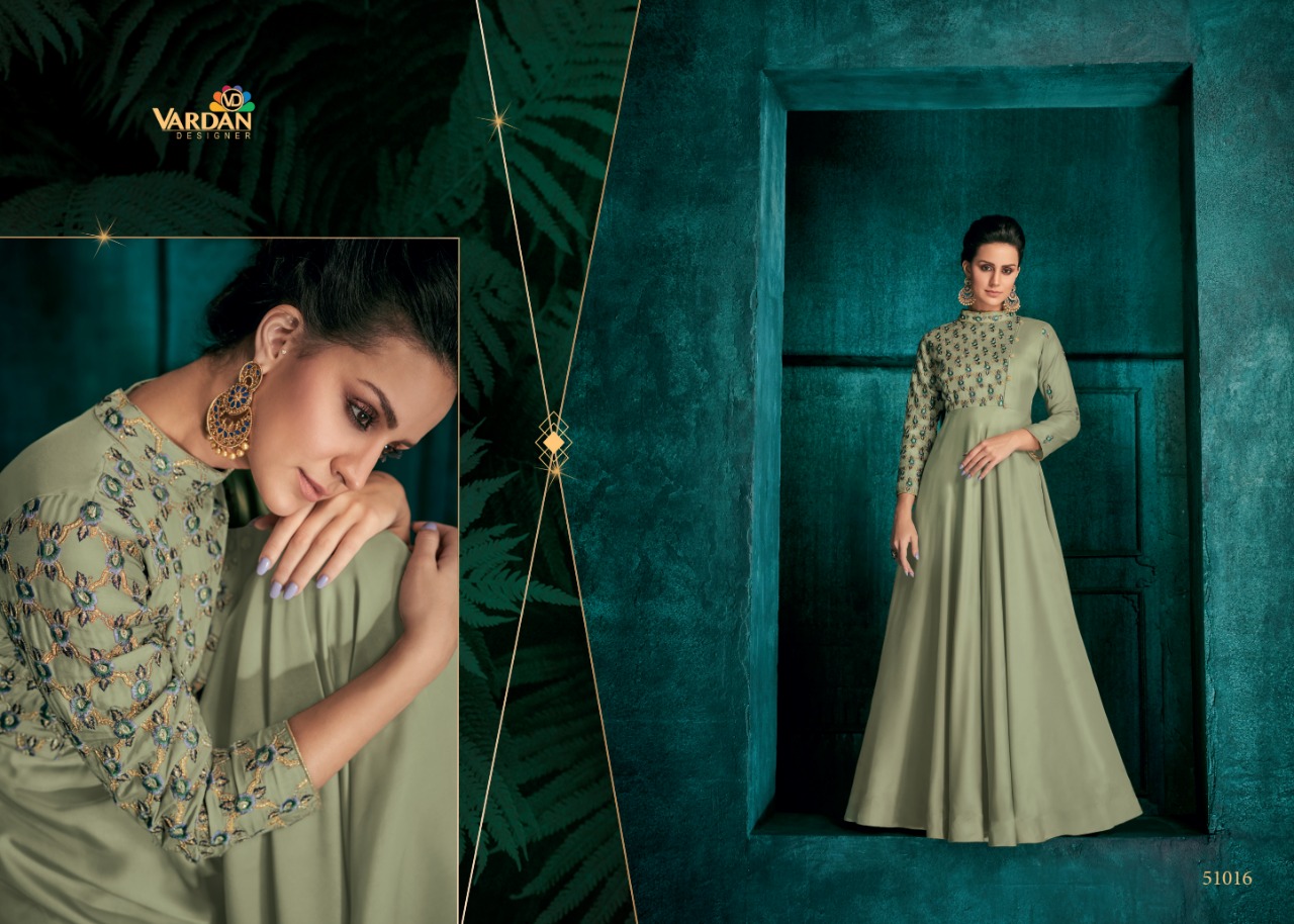 Rozi Vol 1 By Vardan Designer Wedding Wear Long Gown Collection