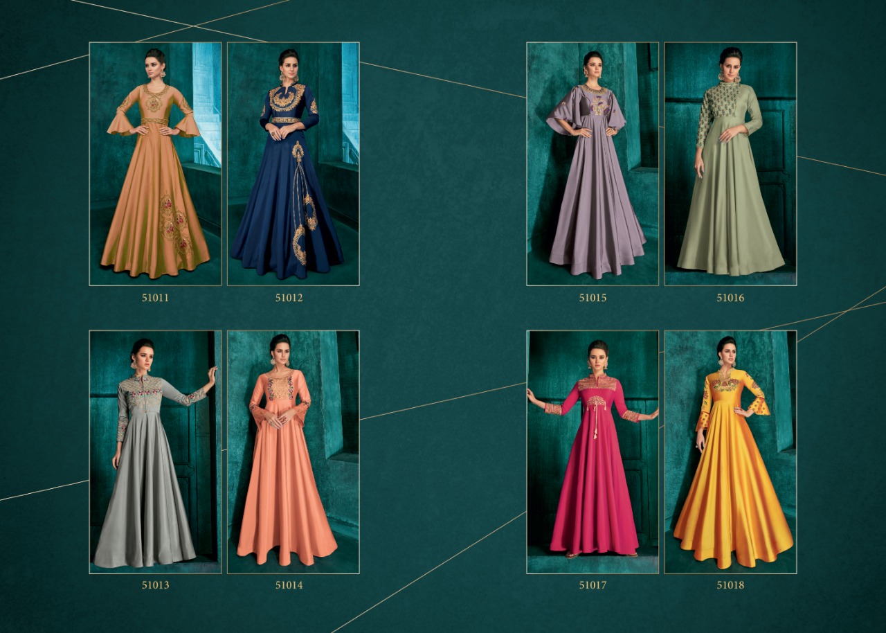 Rozi Vol 1 By Vardan Designer Wedding Wear Long Gown Collection