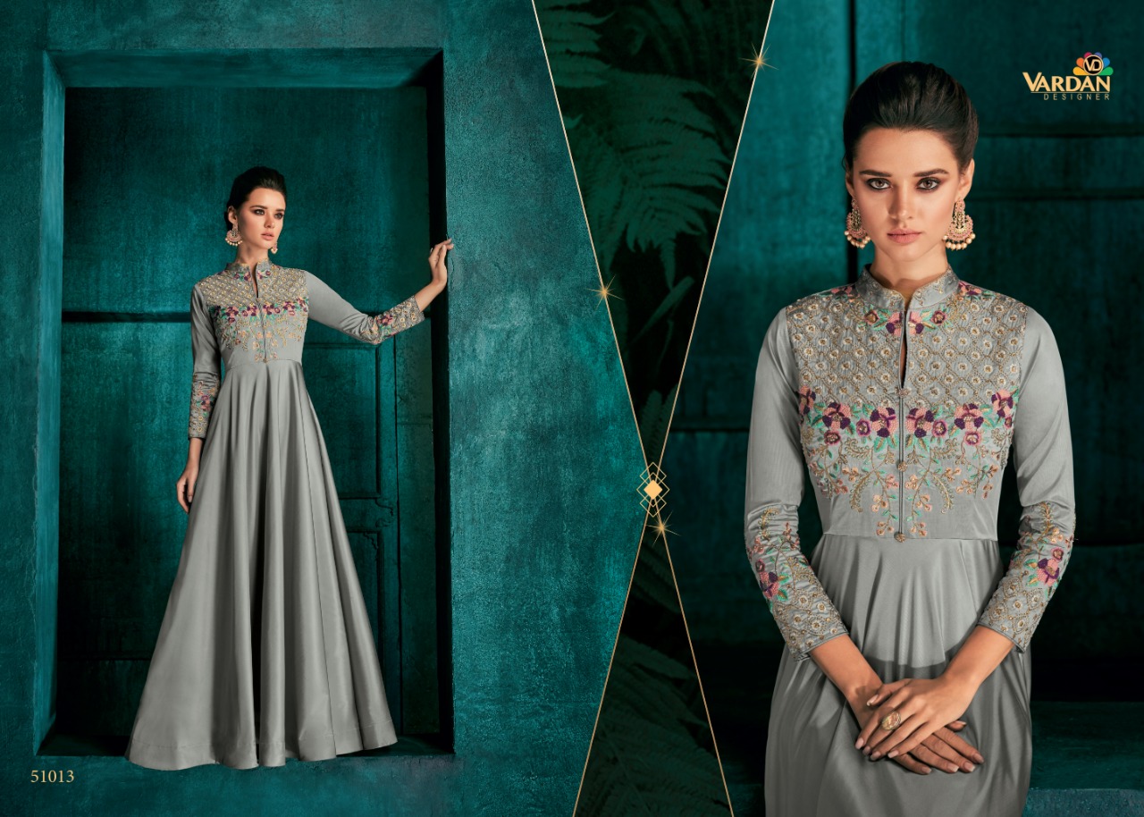 Rozi Vol 1 By Vardan Designer Wedding Wear Long Gown Collection