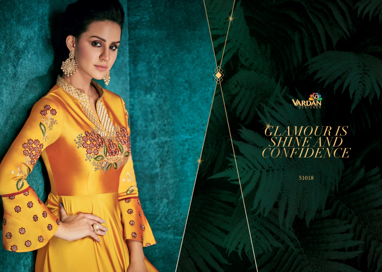 Rozi Vol 1 By Vardan Designer Wedding Wear Long Gown Collection