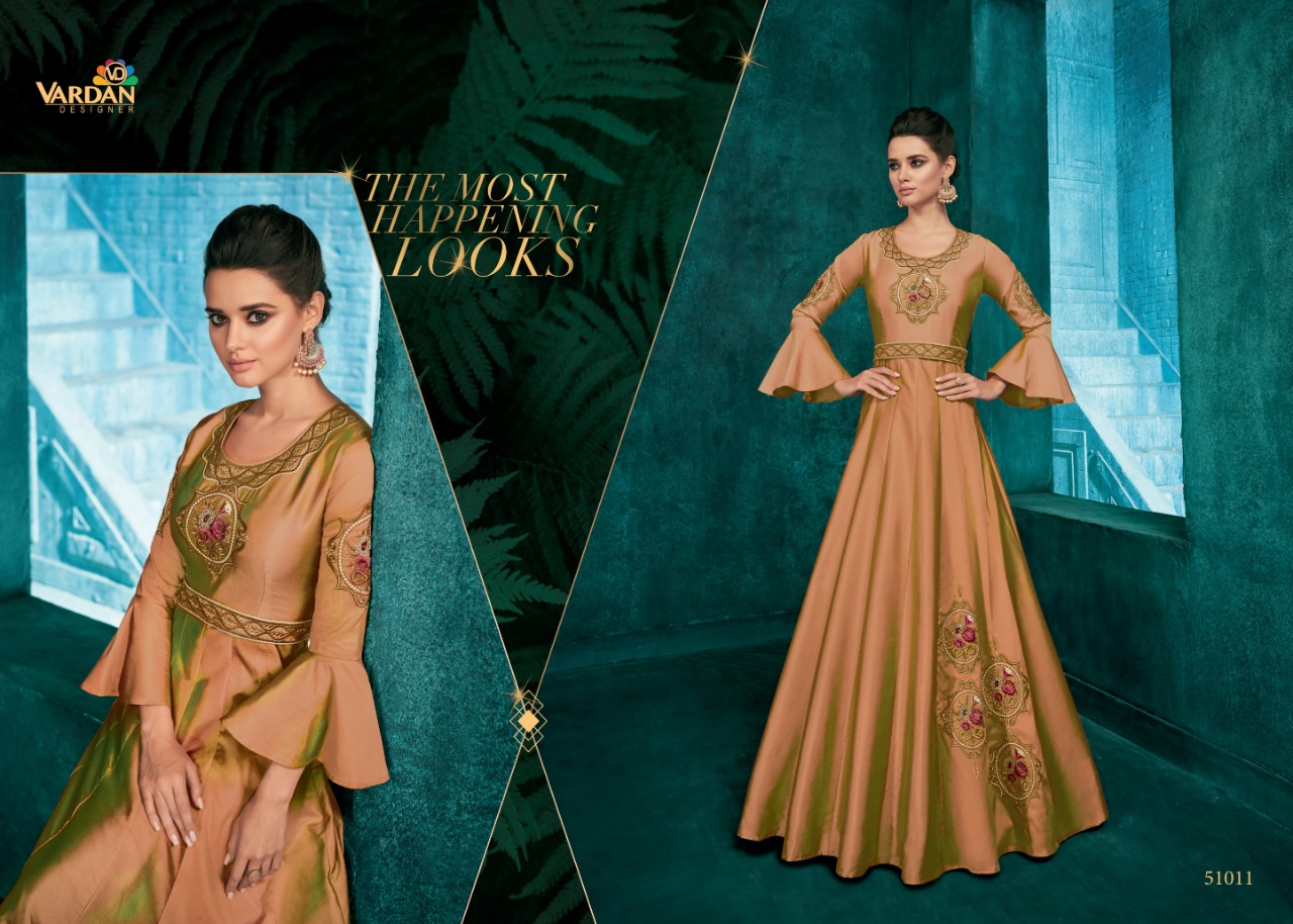 Rozi Vol 1 By Vardan Designer Wedding Wear Long Gown Collection