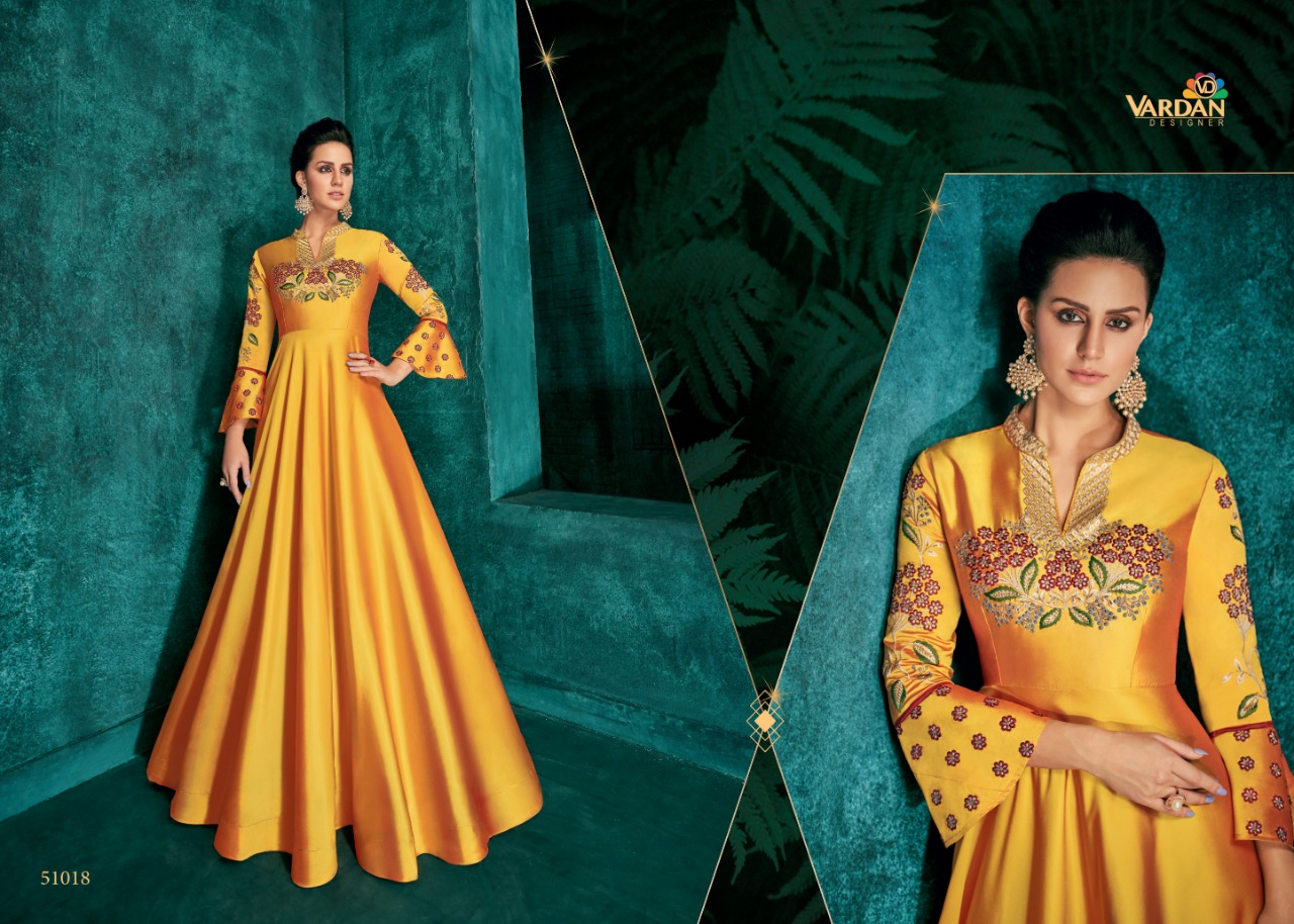 Rozi Vol 1 By Vardan Designer Wedding Wear Long Gown Collection