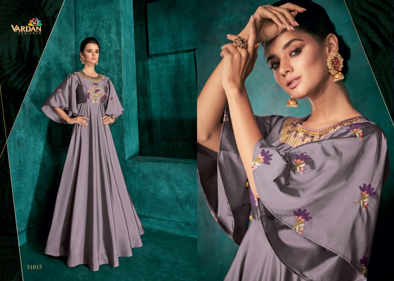 Rozi Vol 1 By Vardan Designer Wedding Wear Long Gown Collection