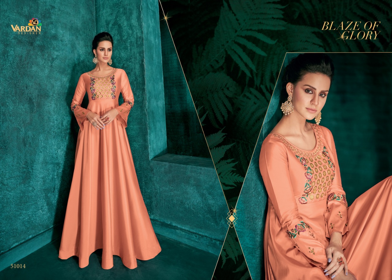 Rozi Vol 1 By Vardan Designer Wedding Wear Long Gown Collection