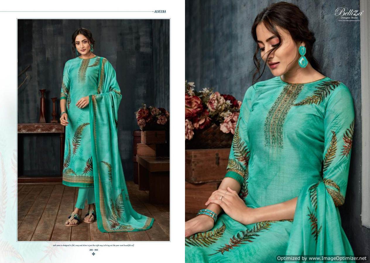 Alveera By Belliza Pure Muslin Silk Digital Printed Dress Material Collection