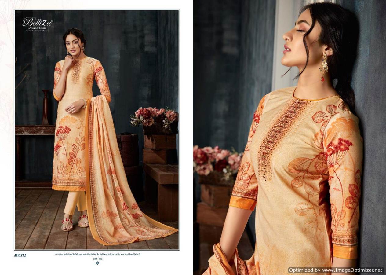 Alveera By Belliza Pure Muslin Silk Digital Printed Dress Material Collection