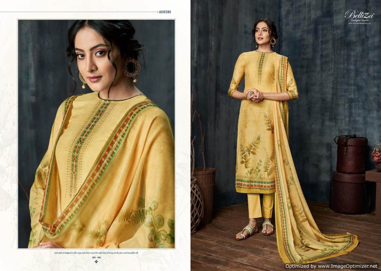 Alveera By Belliza Pure Muslin Silk Digital Printed Dress Material Collection