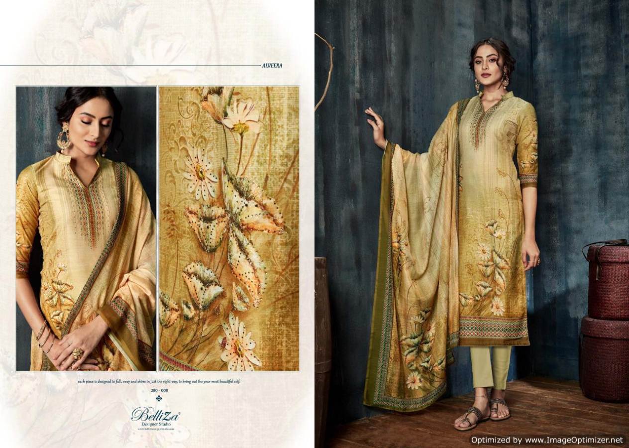 Alveera By Belliza Pure Muslin Silk Digital Printed Dress Material Collection