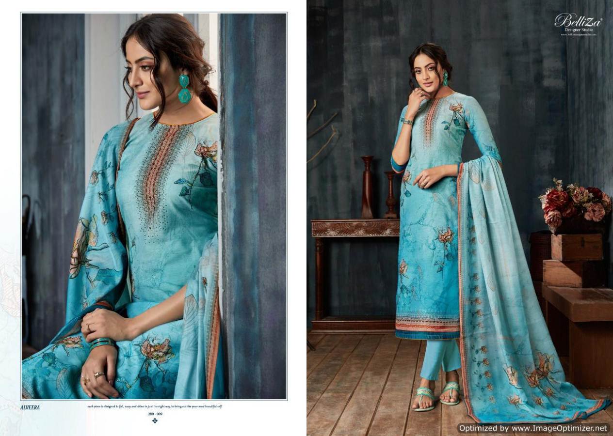 Alveera By Belliza Pure Muslin Silk Digital Printed Dress Material Collection