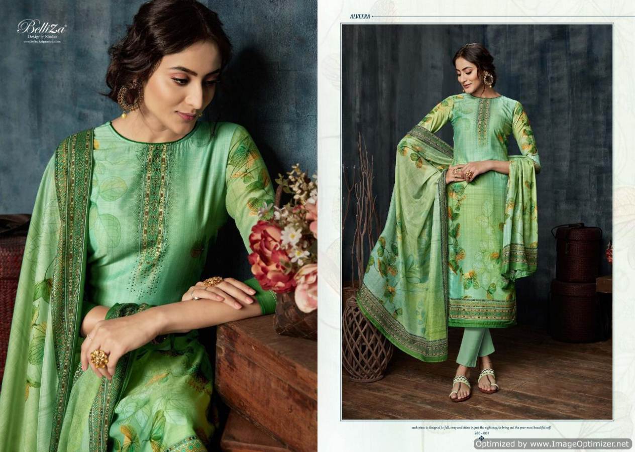 Alveera By Belliza Pure Muslin Silk Digital Printed Dress Material Collection