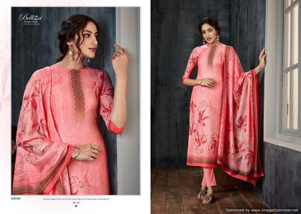Alveera By Belliza Pure Muslin Silk Digital Printed Dress Material Collection