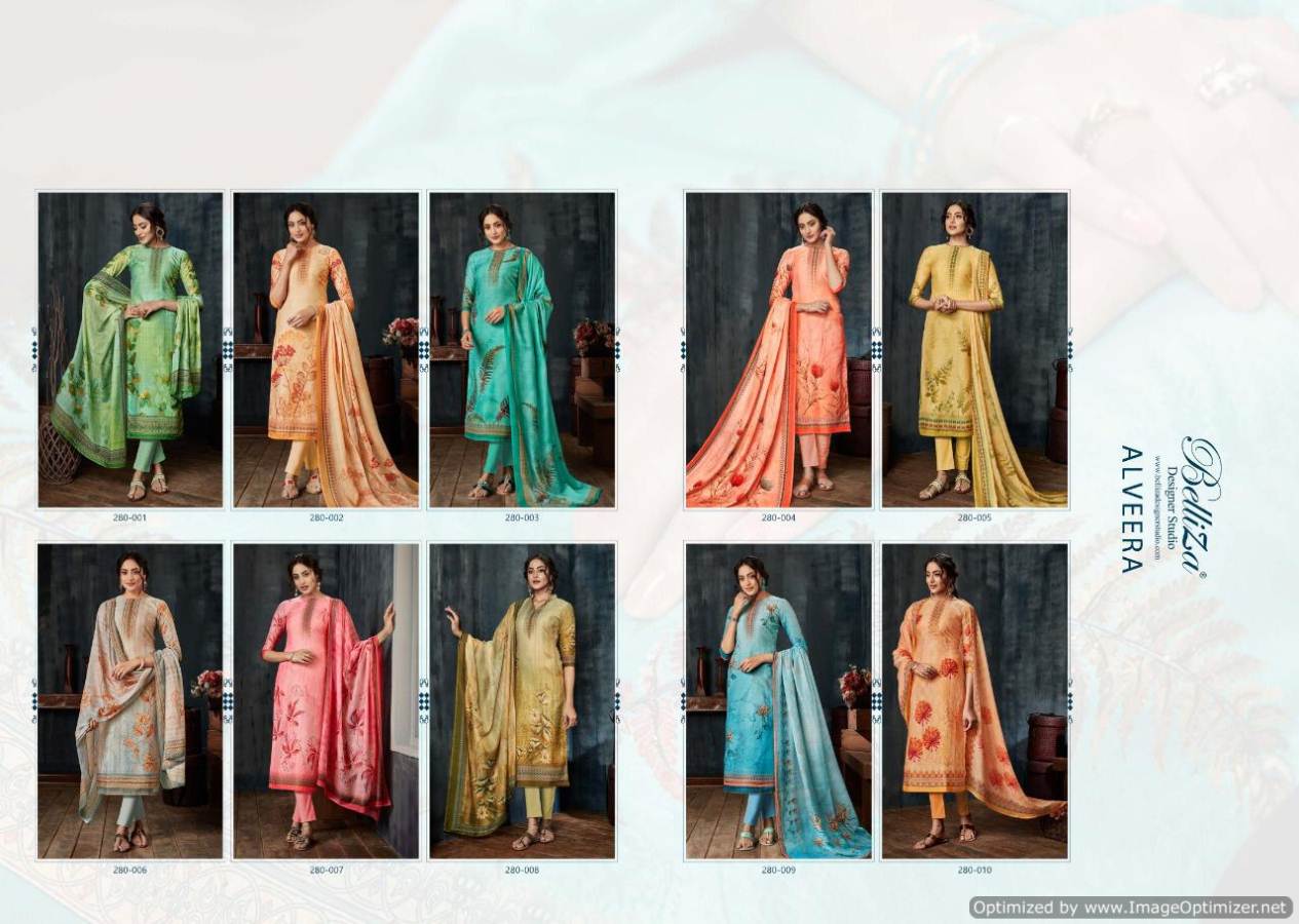 Alveera By Belliza Pure Muslin Silk Digital Printed Dress Material Collection