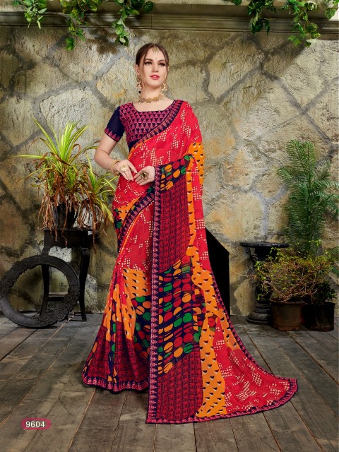 Finn By Kodas Georgette Printed Saree Collection