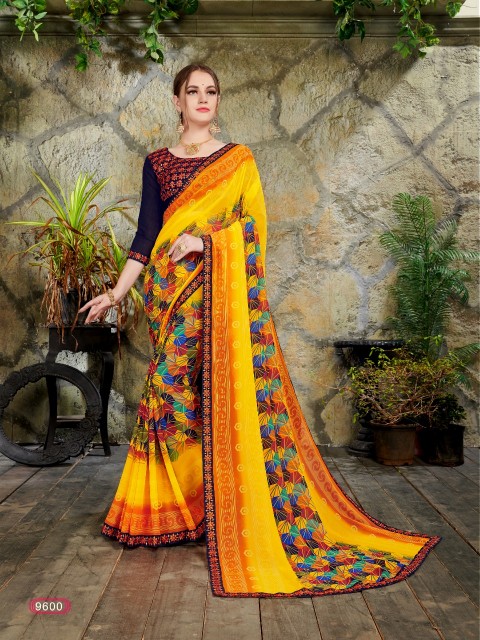 Finn By Kodas Georgette Printed Saree Collection