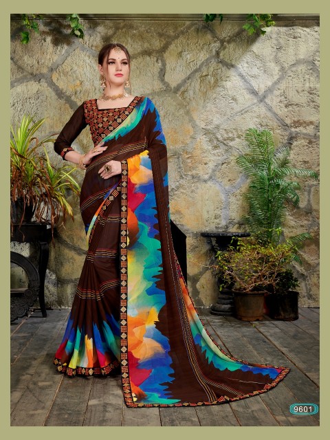 Finn By Kodas Georgette Printed Saree Collection