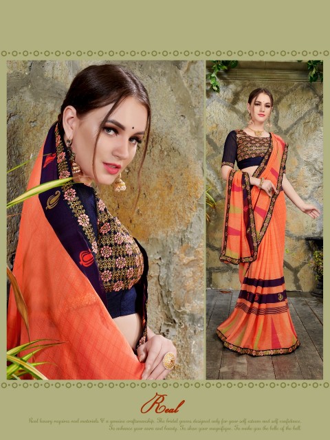 Finn By Kodas Georgette Printed Saree Collection
