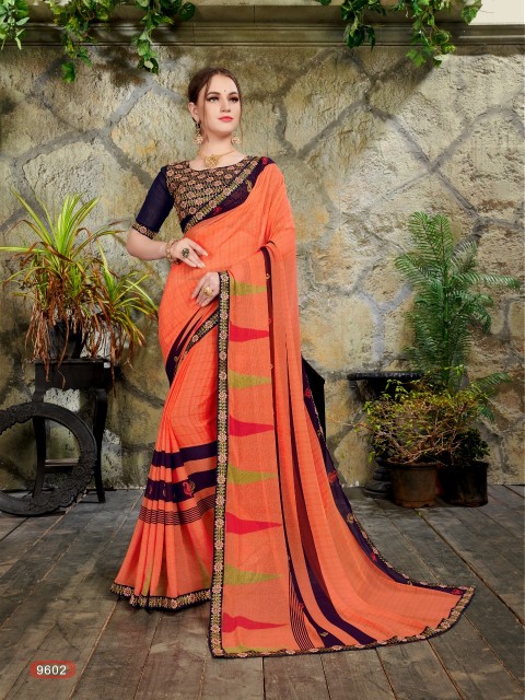 Finn By Kodas Georgette Printed Saree Collection