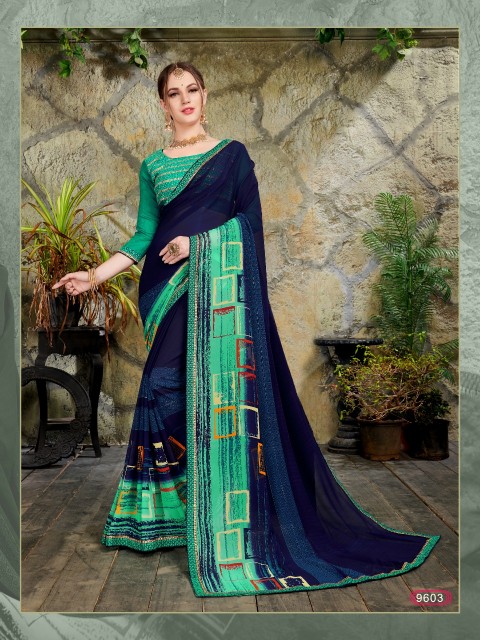 Finn By Kodas Georgette Printed Saree Collection