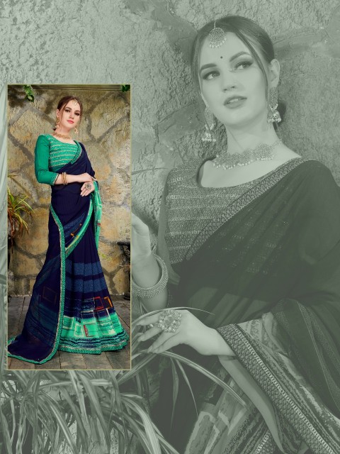 Finn By Kodas Georgette Printed Saree Collection