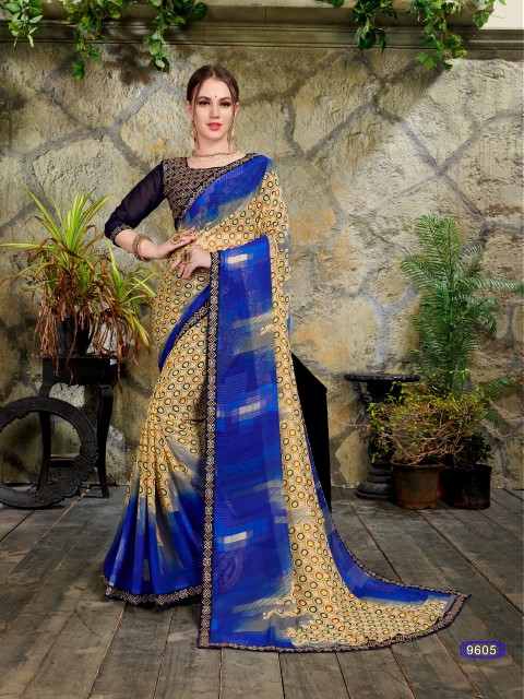 Finn By Kodas Georgette Printed Saree Collection
