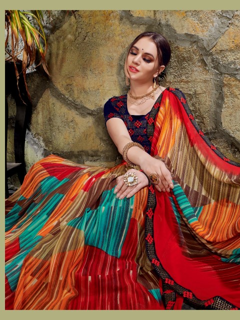Finn By Kodas Georgette Printed Saree Collection