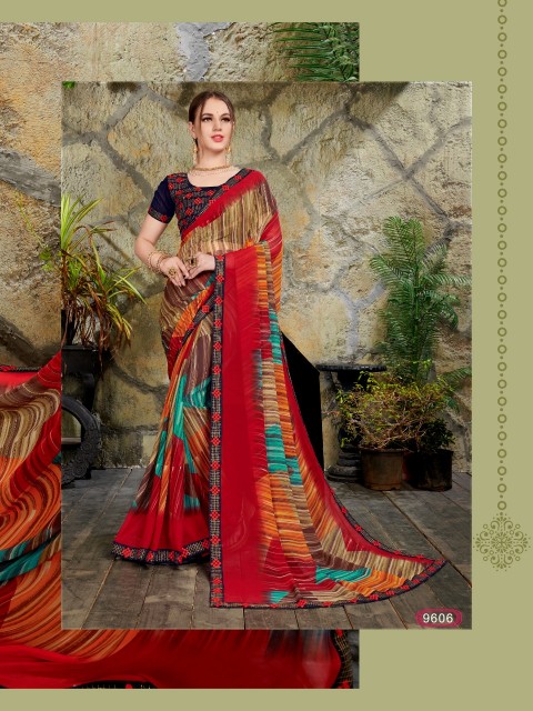 Finn By Kodas Georgette Printed Saree Collection