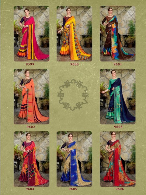Finn By Kodas Georgette Printed Saree Collection