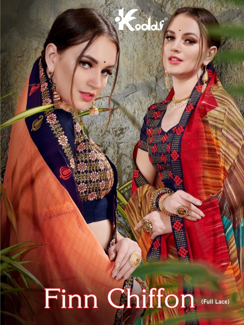 Finn By Kodas Georgette Printed Saree Collection